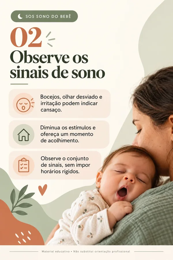 Observe os sinais de sono